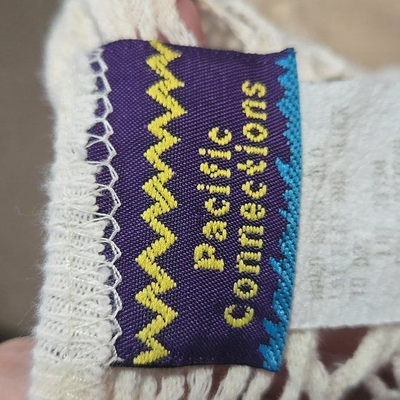 Vintage PACIFIC CONNECTIONS knit crochet sweater 90S Y2K One Size M/L Cream - Picture 15 of 16